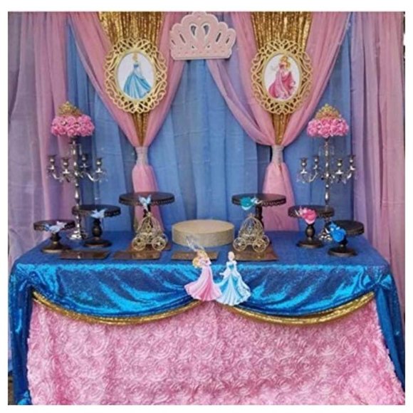 3D Floral Pink Rosette Tablecloth Rectangular 60 x102 Inches Floral Wedding Part - Picture 2 of 3